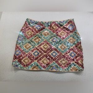 Sequin Mini Skirt - Multicolor